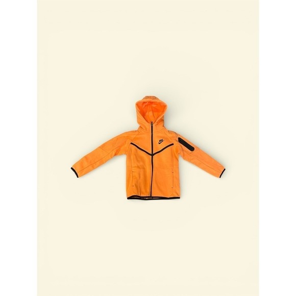 Nike Kids Tech Fleece Tracksuit Set Peach Full Zip Hoodie Joggers (8Y) - Picture 8 of 9